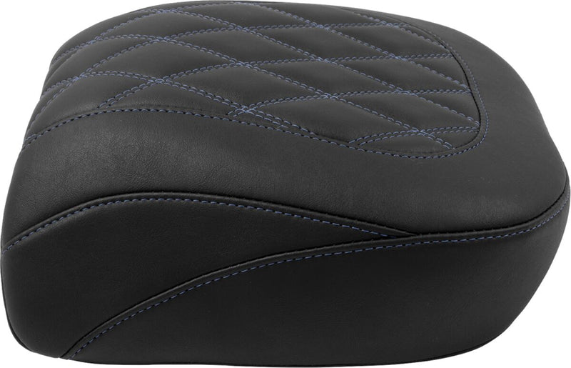 Mustang Wide Tripper™ Passenger Seat for 2023-2026 Harley-Davidson Black Blue Polyurethane Vinyl #88511SB