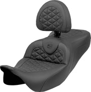 Saddlemen RoadSofa™ Tri Gripper Seat for 2008-2025 Harley-Davidson Black 2-Up Seat Saddlehyde™ #808-07B-210B0
