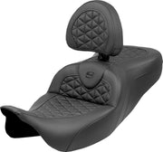 Saddlemen Extended Reach RoadSofa™ Tri Gripper Seat for 2008-2025 Harley-Davidson Black 2-Up Seat Saddlehyde™ #808-07B-211B0
