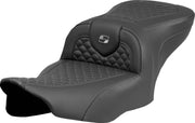 Saddlemen Dragon Scale Stitch RoadSofa™ Seat for 2023-2026 Harley-Davidson Black Grey 2-Up Seat Saddlehyde™ #823-07-20802