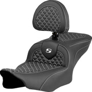 Saddlemen Dragon Scale Stitch RoadSofa™ Seat for 2023-2026 Harley-Davidson Black White 2-Up Seat Saddlehyde™ #823-07-208B6