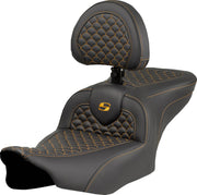 Saddlemen Dragon Scale Stitch RoadSofa™ Seat for 2023-2026 Harley-Davidson Black Gold 2-Up Seat Saddlehyde™ #823-07-208B7