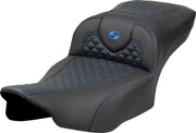 Saddlemen Dragon Scale Stitch RoadSofa™ Seat for 2023-2026 Harley-Davidson Black Blue 2-Up Seat Saddlehyde™ #823-07-20901