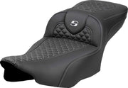 Saddlemen Dragon Scale Stitch RoadSofa™ Seat for 2023-2026 Harley-Davidson Black Silver 2-Up Seat Saddlehyde™ #823-07-20905