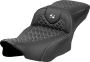 Saddlemen Dragon Scale Stitch RoadSofa™ Seat for 2023-2026 Harley-Davidson Black White 2-Up Seat Saddlehyde™ #823-07-20906