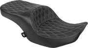 Drag Specialties Seats Freedom Touring Seat for 2023-2025 Harley-Davidson Black Silver 2-Up Seat Vinyl