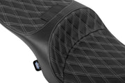 Drag Specialties Seats Freedom Touring Seat for 2023-2025 Harley-Davidson Black Silver 2-Up Seat Vinyl #4711C