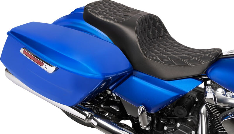 Drag Specialties Seats Freedom Touring Seat for 2023-2025 Harley-Davidson Black Silver 2-Up Seat Vinyl Each
