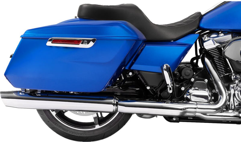Drag Specialties Seats Freedom Touring Seat for 2023-2025 Harley-Davidson Black Silver 2-Up Seat Vinyl #4711C