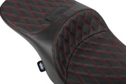 Drag Specialties Seats Freedom Touring Seat for 2023-2025 Harley-Davidson Black Red 2-Up Seat Vinyl Each