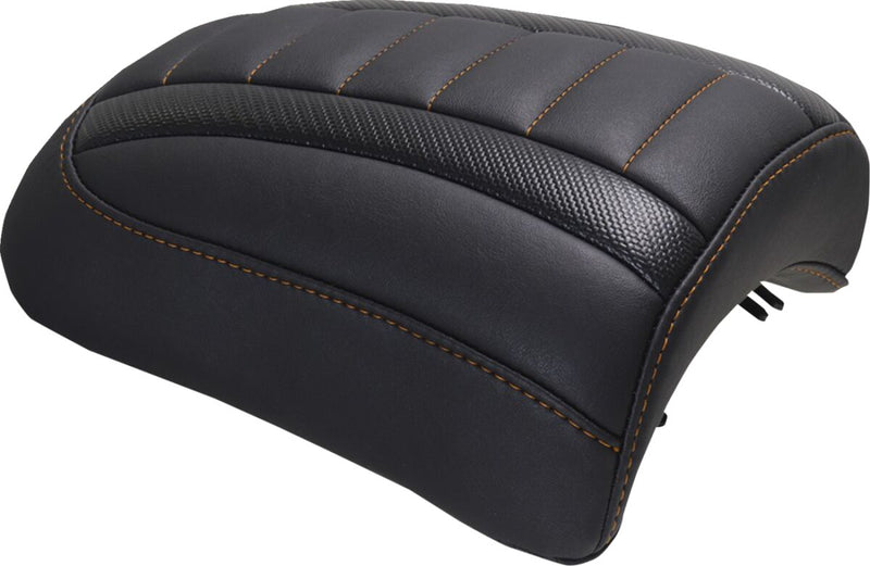 Mustang Padded Passenger Seat Cowl for 2023-2026 Harley-Davidson Black Orange Deluxe