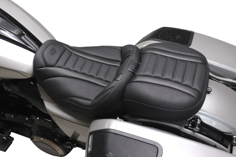 Mustang Wide Deluxe Touring Passenger Seat for 2023-2026 Harley-Davidson Black Grey #88420GM