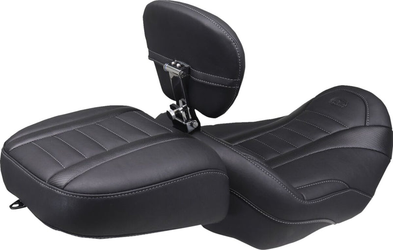 Mustang Wide Deluxe Touring Passenger Seat for 2023-2026 Harley-Davidson Black Grey #88420GM