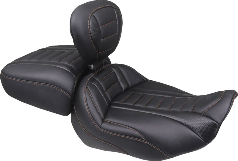 Mustang Wide Deluxe Touring Passenger Seat for 2023-2026 Harley-Davidson Black Orange Each