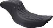 Mustang Double Diamond Squareback Seat for 1997-2007 Harley-Davidson Black 2-Up Seat One-Piece Vinyl #78807