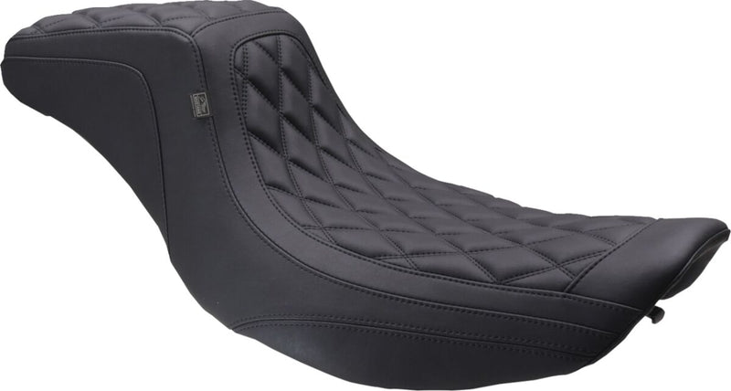 Mustang Double Diamond Squareback Seat for 1997-2007 Harley-Davidson Black 2-Up Seat One-Piece Vinyl #78807