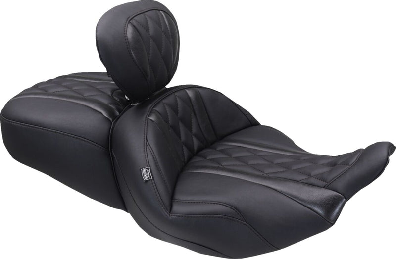 Mustang Deluxe Touring Seat for 2023-2026 Harley-Davidson Black 2-Up Seat One-Piece Vinyl Each