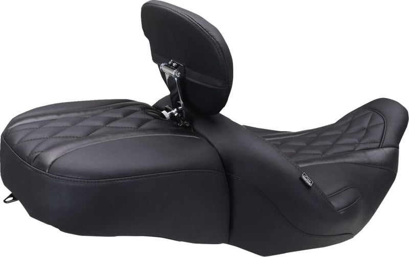Mustang Deluxe Touring Seat for 2023-2026 Harley-Davidson Black 2-Up Seat One-Piece Vinyl #89411