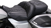 Mustang Deluxe Touring Seat for 2023-2026 Harley-Davidson Black 2-Up Seat One-Piece Vinyl Each