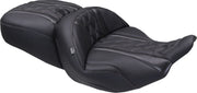 Mustang Deluxe Touring Seat for 2023-2026 Harley-Davidson Black Grey 2-Up Seat One-Piece Vinyl #89411GM