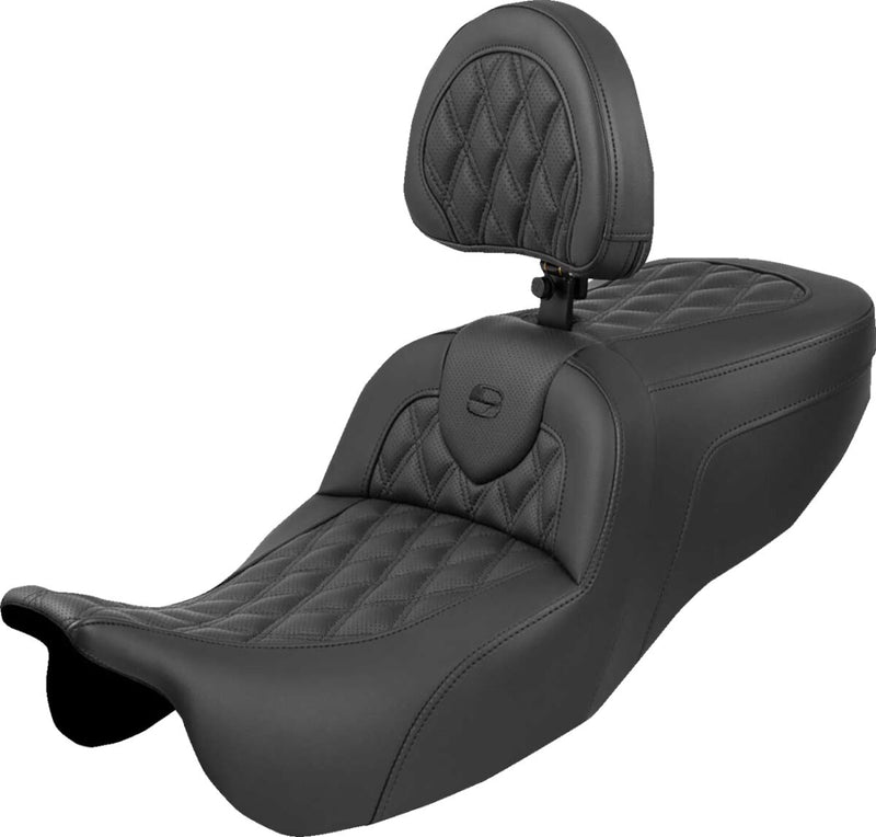 Saddlemen RoadSofa™ Seat for 2015-2025 Harley-Davidson Black 2-Up Seat Saddlehyde™