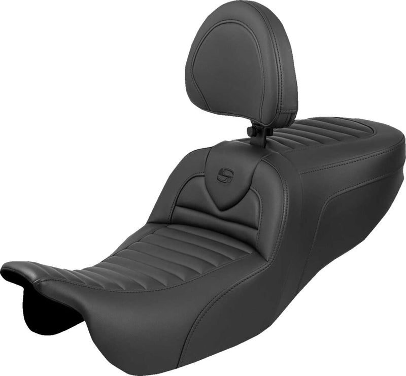 Saddlemen RoadSofa™ Seat for 2015-2025 Harley-Davidson Black 2-Up Seat Saddlehyde™