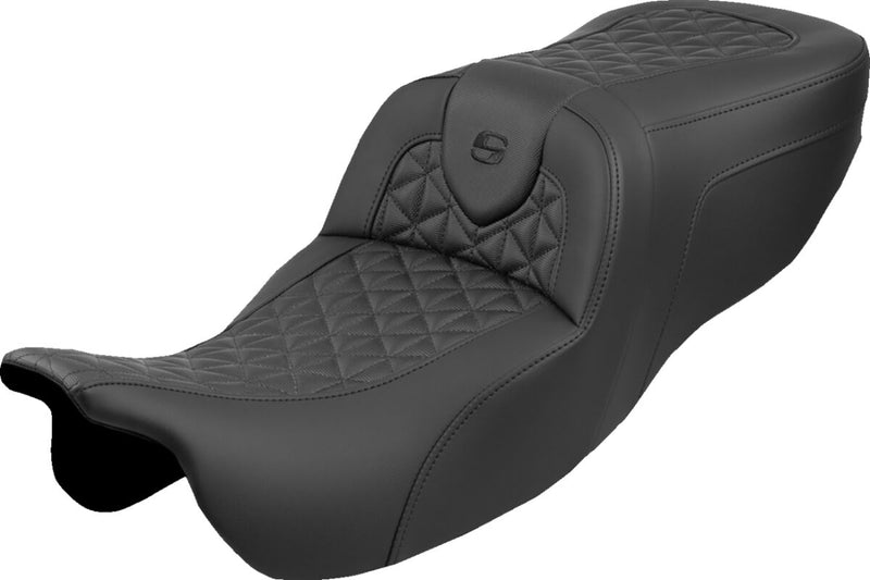Saddlemen RoadSofa™ Seat for 2015-2025 Harley-Davidson Black 2-Up Seat Saddlehyde™ #815-07-21000