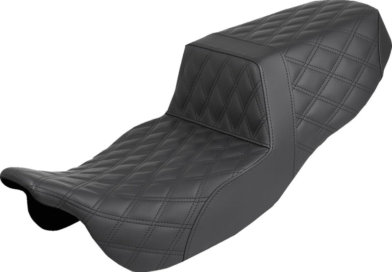 Saddlemen Step-Up Seat for 2015-2025 Harley-Davidson Black 2-Up Seat Saddlehyde™ #815-07-175