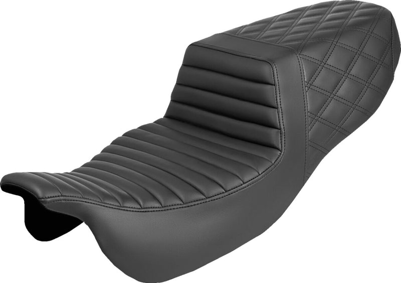 Saddlemen Step-Up Seat for 2015-2025 Harley-Davidson Black 2-Up Seat Saddlehyde™ #815-07-176