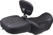 Mustang Deluxe Touring Solo Seat for 2023-2026 Harley-Davidson Black Red Vinyl Each