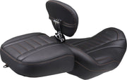 Mustang Deluxe Touring Solo Seat for 2023-2026 Harley-Davidson Black Orange Vinyl Each