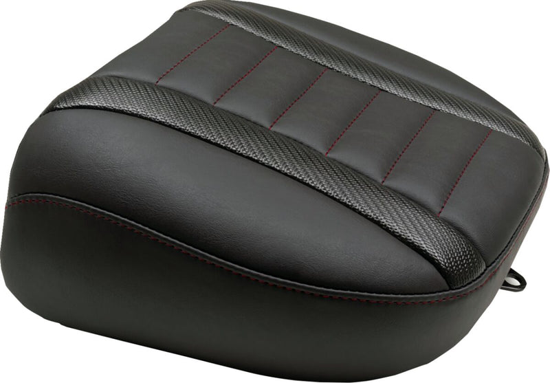Mustang Deluxe Touring Passenger Seat for 2023-2026 Harley-Davidson Black Red Vinyl #88402DC