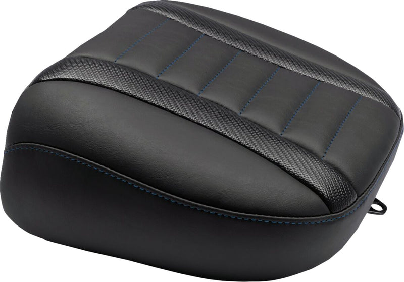 Mustang Deluxe Touring Passenger Seat for 2023-2026 Harley-Davidson Black Blue Vinyl