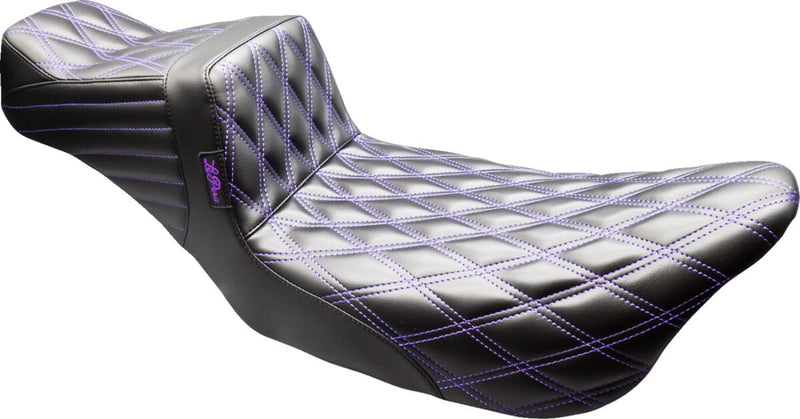 Le Pera Tailwhip Daddy Long Legs Seat for 2008-2023 Harley-Davidson Black Purple 2-Up Seat BikerTec #LK-587DLDD-P01