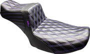 Le Pera Tailwhip Daddy Long Legs Seat for 2023-2026 Harley-Davidson Black Purple 2-Up Seat BikerTec #LV-587DLDD-P01
