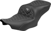 Saddlemen Roadsofa™ Standard Reach Seat for 2023-2026 Harley-Davidson Black Silver 2-Up Seat Saddlehyde™ #823-07-21005