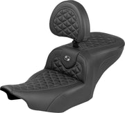 Saddlemen Roadsofa™ Standard Reach Seat for 2023-2026 Harley-Davidson Black Grey 2-Up Seat Saddlehyde™