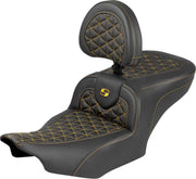 Saddlemen Roadsofa™ Standard Reach Seat for 2023-2026 Harley-Davidson Black Gold 2-Up Seat Saddlehyde™ #823-07-210B7