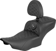 Saddlemen Roadsofa™ Extended Reach Seat for 2023-2026 Harley-Davidson Black Grey 2-Up Seat Saddlehyde™
