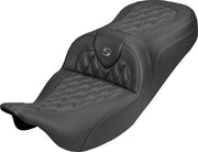Saddlemen Roadsofa™ Carbon Fibre Seat for 2008-2025 Harley-Davidson Black Grey 2-Up Seat Saddlehyde™ #808-07B-20602