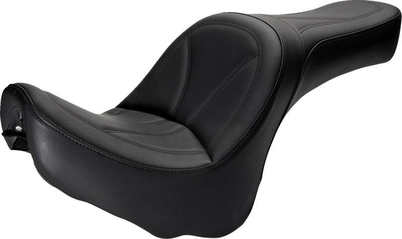 Saddlemen SaddleHyde King Seat w/o Driver Backrest for 2000-2007 Harley-Davidson Softail Deuce Motorcycles Black