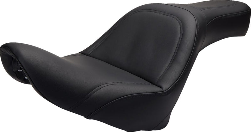 Saddlemen SaddleHyde King Seat w/o Driver Backrest for 2006-2016 Harley-Davidson Softail Motorcycles Black