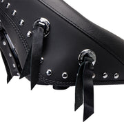 Mustang Wide Solo Seat with Removable Backrest Black Leather Vinyl Each
