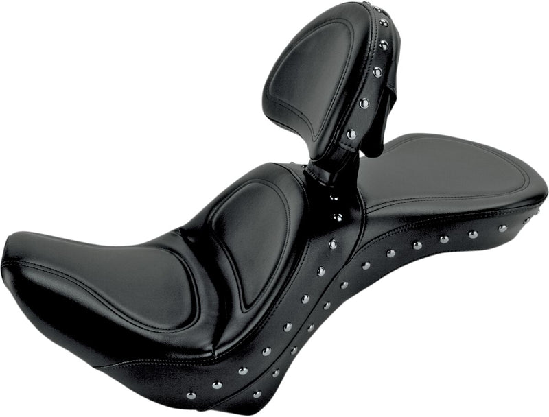 Saddlemen Explorer Special Seat w/Backrest for 2006-2016 Harley-Davidson Heritage Softail and 2006-2007 Harley-Davidson Softail Springer Motorcycles Black| Chrome