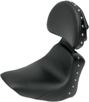 Saddlemen Renegade Heels Down Solo Seat w/Driver Backrest and Studs for 2005-2017 Harley-Davidson Softail Motorcycles Black