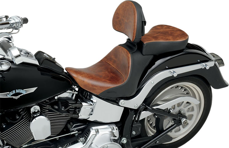Saddlemen Lariat Solo Seat for 2006-2016 Harley-Davidson Softail Motorcycles Brown #806-12-0041B