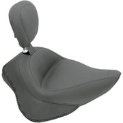 Mustang Wide Solo Seat with Removable Backrest Vintage Black Leather Vinyl #79742