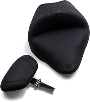 Mustang Wide Solo Seat with Removable Backrest Vintage Black Leather Vinyl Each