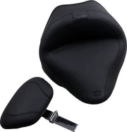 Mustang Wide Solo Seat with Removable Backrest Vintage Black Leather Vinyl #79742