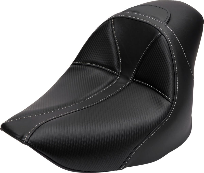 Saddlemen SaddleHyde GC-Style Dominator Solo Seat w/ Backrest Option for 2001-2004,2006-2016 Harley-Davidson Softail Motorcycles Black
